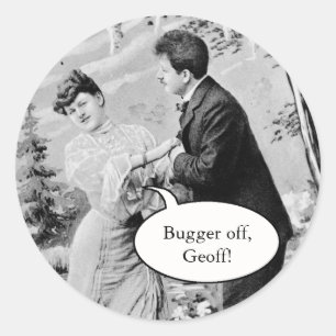 Romantische Vintage Liebhaber auf dem Schiff Runder Aufkleber