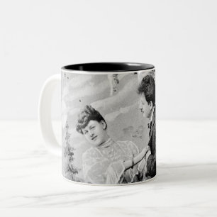 Romantische Vintage Liebhaber auf dem Schiff Zweifarbige Tasse