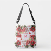 Romantische Vintage P:oppies and Hearts Tasche (Vorderseite)