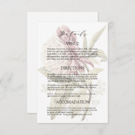 Romantische Vintage Peony Wedding Details Begleitkarte