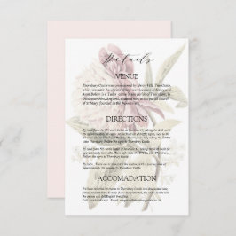 Romantische Vintage Peony Wedding Details Begleitkarte