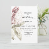 Romantische Vintage Peony Wedding Einladung (Stehend Vorderseite)