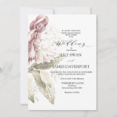Romantische Vintage Peony Wedding Einladung (Vorderseite)