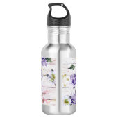 Romantische Vintage Retro-Blume auf Stallholz Edelstahlflasche (Rückseite)