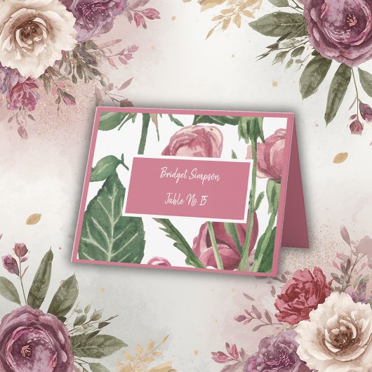 Romantische Vintage Retro-Rose Sitzplätze Karten