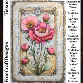 Romantische Vintage Rosa Peonies DA1R Dekoupage Seidenpapier