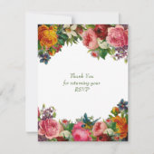 Romantische Vintage Rose & Bluebird Wedding RSVP Einladung (Vorderseite)