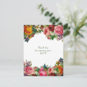 Romantische Vintage Rose & Bluebird Wedding RSVP Einladung (Stehend Vorderseite)