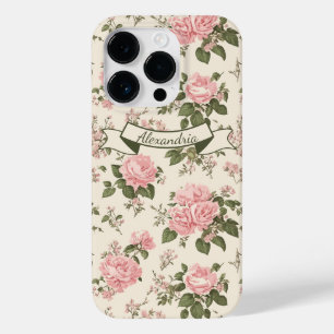 Romantische Vintage Rose blüht florales Muster Case-Mate iPhone 14 Pro Hülle