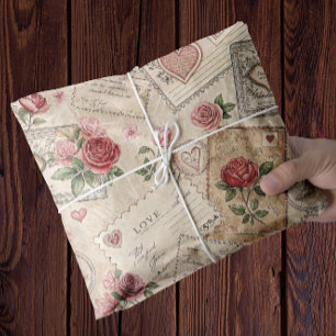 Romantische Vintage Rose Briefe hören Enttäuschung Seidenpapier