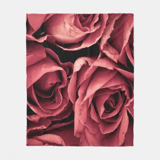 Romantische Vintage Rose Fleecedecke (Vorderseite)
