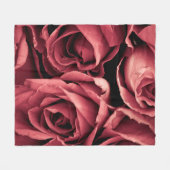 Romantische Vintage Rose Fleecedecke (Vorderseite (Horizontal))