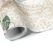 Romantische Vintage Rose Geschenkpapier (Rolleneckpunkt)