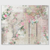Romantische Vintage Rose Geschenkpapier (Flach)