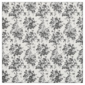 Romantische Vintage Rose grau auf weiß Stoff (Muster)