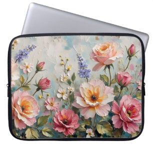 Romantische Vintage Rose in Pink und Peach Garden Laptopschutzhülle