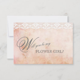 Romantische Vintage Rose LEICHT MEIN BLUMENMÄDCHEN Einladung