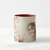 Romantische Vintage Rose Liebe Foto Tasse (Zentrum)
