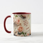 Romantische Vintage Rose Liebe Foto Tasse (Links)