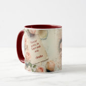 Romantische Vintage Rose Liebe Foto Tasse (Vorderseite Links)