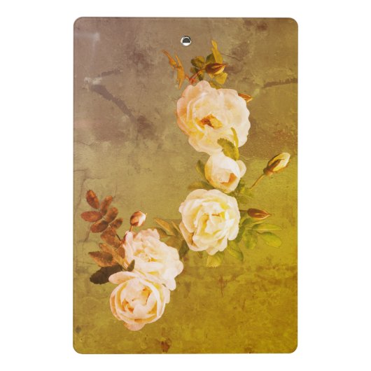 Romantische Vintage Rose Mini Klemmbrett (Rückseite)