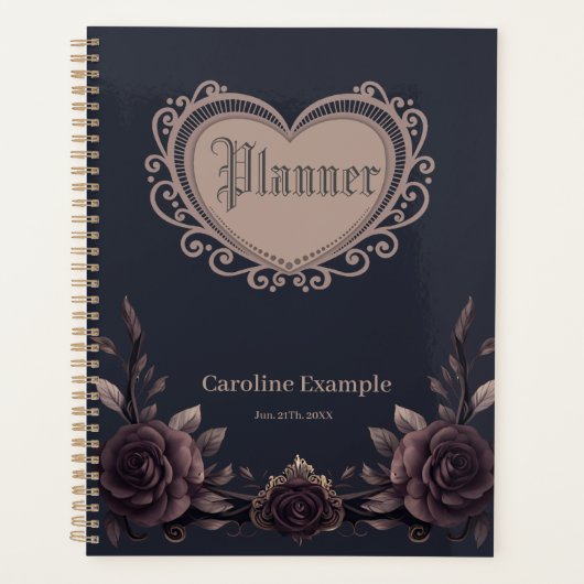Romantische Vintage Rose. Planer (Vorderseite)