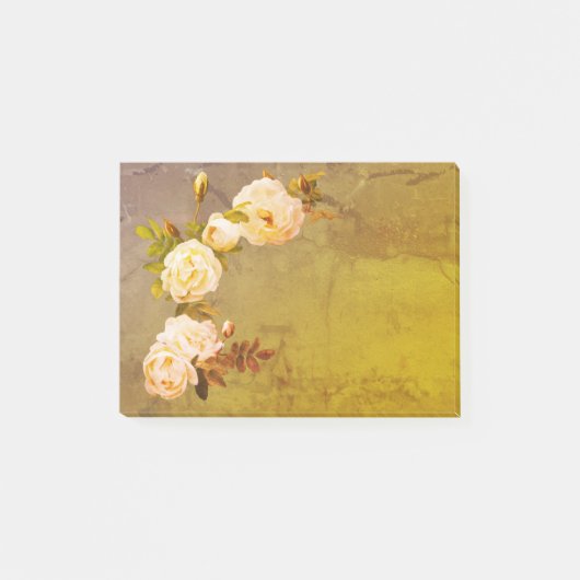 Romantische Vintage Rose Post-it Klebezettel (Vorderseite)