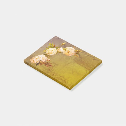 Romantische Vintage Rose Post-it Klebezettel (angewinkelt)