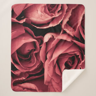 Romantische Vintage Rose Sherpadecke