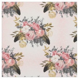 Romantische Vintage Rose und geometrisches Design Stoff