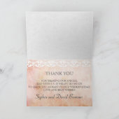 Romantische Vintage Rose und Hochzeit DANK Dankeskarte (Innenseite)