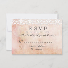 Romantische Vintage Rose und Hochzeit RSVP Custom Karte
