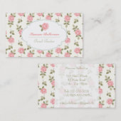 Romantische Vintage Rosen Alices Visitenkarte (Vorne/Hinten)