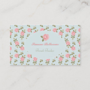Romantische Vintage Rosen Alices Visitenkarte