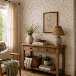 Romantische Vintage-Rosen in Rosa, sanfte Farmhous Tapete