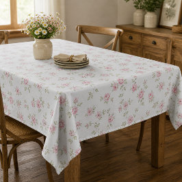 Romantische Vintage-Rosen in Rosa, sanfte Farmhous Tischdecke