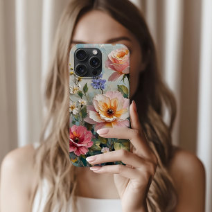Romantische Vintage-Rosen in rosa und pfirsichfarb iPhone 16 Pro Max Hülle