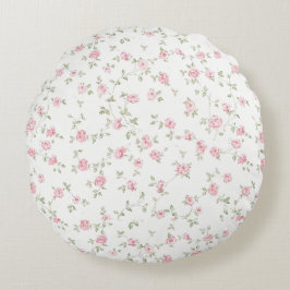 Romantische Vintage-Rosen in zartem Rosa, landhaus Rundes Kissen