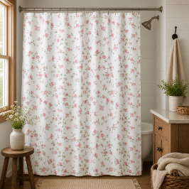 Romantische Vintage-Rosen in zartem Rosa, sanfte F Duschvorhang