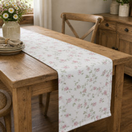 Romantische Vintage-Rosen in zartem Rosa, sanfte F Mittelgroßer Tischläufer