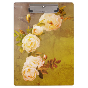 Romantische Vintage-Rosen Klemmbrett