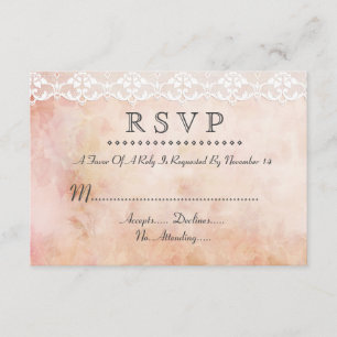 Romantische Vintage-Rosen- und Spitzen-Hochzeits-R RSVP Karte