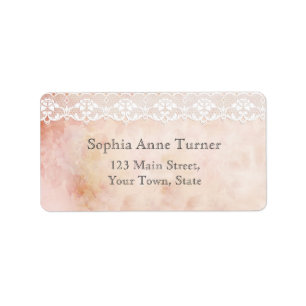 Romantische Vintage-Rosen- und Spitzenhochzeit Adressaufkleber