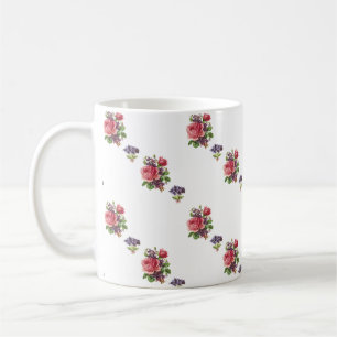 Romantische Vintage-Rosen Veilchen Shabby Chic Cot Kaffeetasse