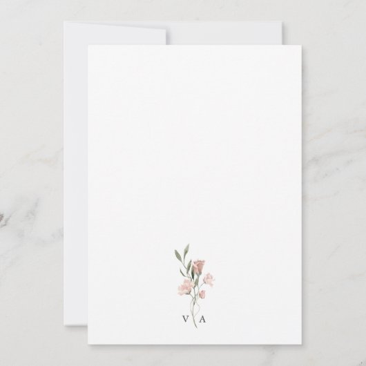 Romantische Vintage Rosenhochzeit Einladung (Rückseite)