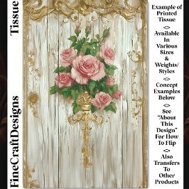 Romantische Vintage Rosenrosen CW4 Decoupage Seidenpapier