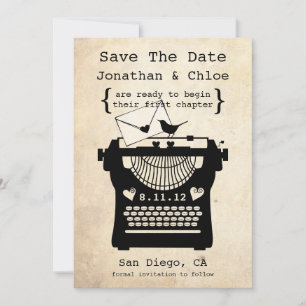 Romantische Vintage Schreibmaschine Save The Date