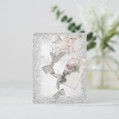 Romantische Vintage Silber Elegante Postkarte (Stehend Vorderseite)