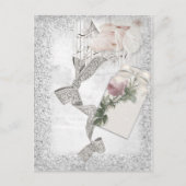 Romantische Vintage Silber Elegante Postkarte (Vorderseite)