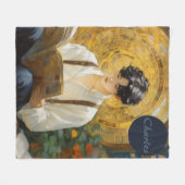 Romantische Vintage Stilkunst des Lesens Fleecedecke (Vorderseite (Horizontal))